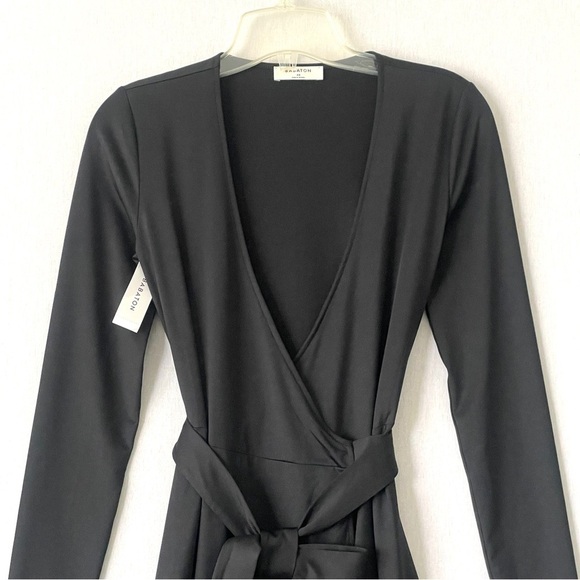 Aritzia Babaton Tyler Wrap Dress in Black - Picture 4 of 7